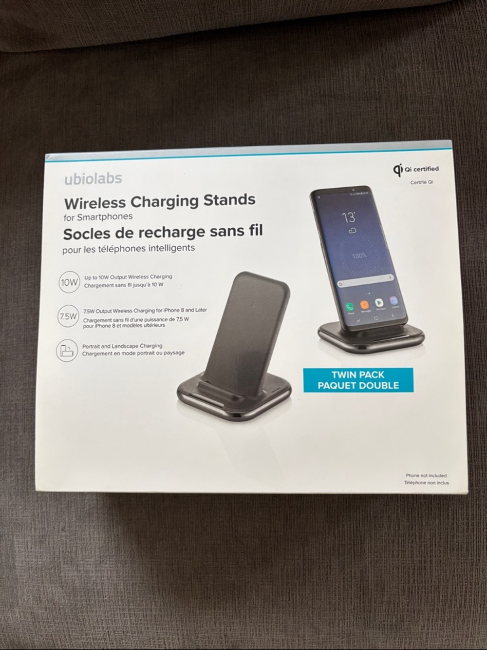 Black Wireless Charging Stand Twin Pack - Qi-Certified